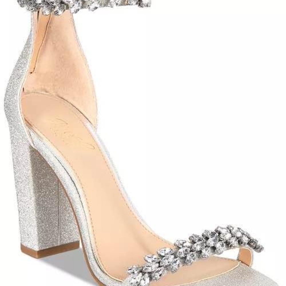 Badgley Mischka Glittering Silver Heels
